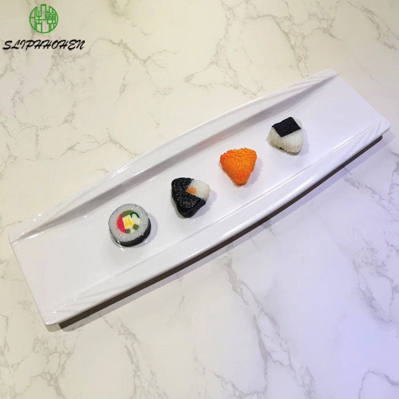 

A5 Melamine Rectangle Plates Restaurant Hotel Sashimi & Sushi Dish Imitation Porcelain White Tableware Dinner Dinnerware