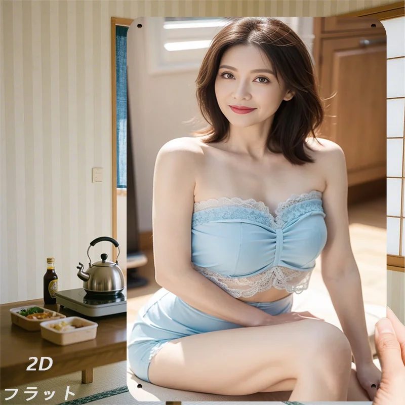 

Vintage Metal Wall Art Sign Retro Elegant Woman Portrait Iron Painting for Home Decor