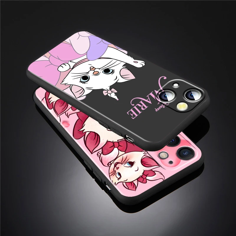 Disney Marie Cat Judy für iPhone 15 14 13 12 11 xs xr x 8 7 se pro max plus Mini schwarz zurück Handy hülle