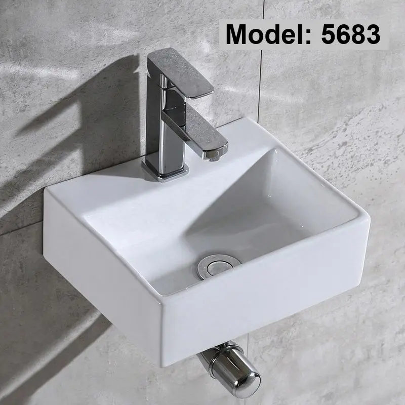 European Simple White Ceramic Washbasin Thick Side Table Basin Bathroom Balcony Washbasin