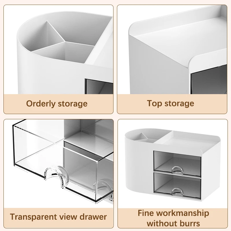 Portapenne con cassetto multifunzione Desktop Organizer scatola portaoggetti per cancelleria