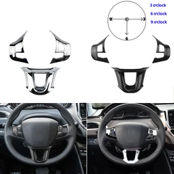 Car Chrome Steering Wheel Decoration Trim Cover Sticker for Peugeot 208 GTI 2008 308 2014 - 2017 Accessories