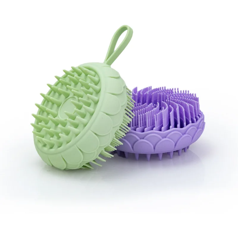 2 in 1 Silicone Body Scrubber Massage brush Exfoliating Shower Brush Non Slip Easy Clean Bathing Accessories