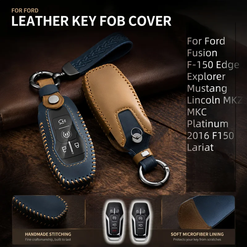

For Ford Fusion F-150 Edge Explorer Mustang Lincoln MKZ MKC Platinum 2016 F150 Lariat 4 5 Buttons Car Remote Key Case Cover