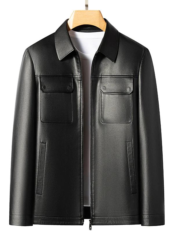 

Men's Faionable ort Biker Leather Jaet Autumn Winter Warm Casual Sle Fce Lined Stand Collar Workwear kets Bla