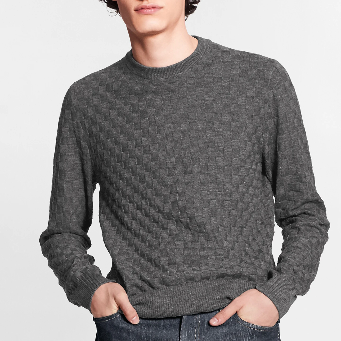 

NIGO Men's Spring, Autumn And Winter Crew Neck Solid Color Long Sleeve Fitted Wool Sweater Ngvp #nigo9311