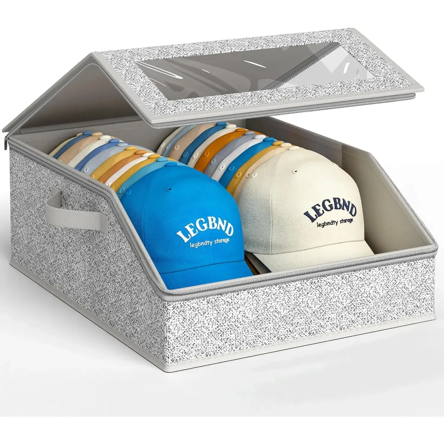 24 Caps Foldable Zipper Baseball Cap Storage Box Non-woven Dustproof Box Hat Storage Box Wardrobe Storage Boxes