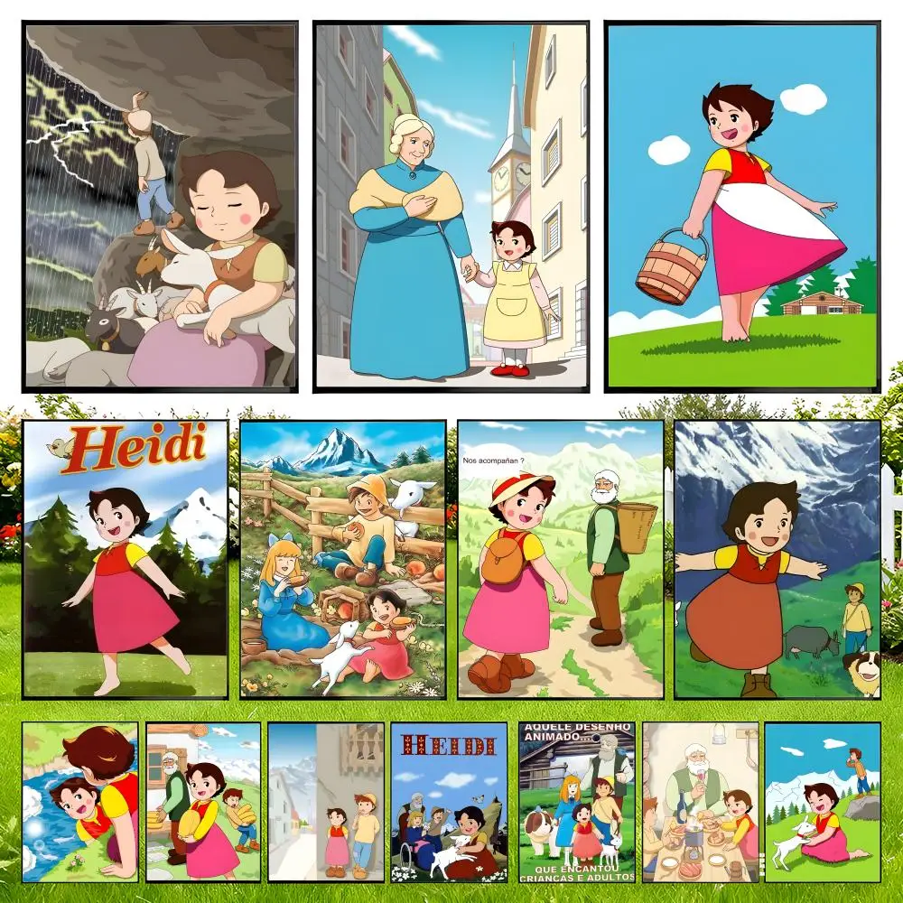 Heidi A Girl Of The Alps Elegant Office Accent Frameless No Drilling Tool Free Installation Vintage  Matte Printed Finish Poster