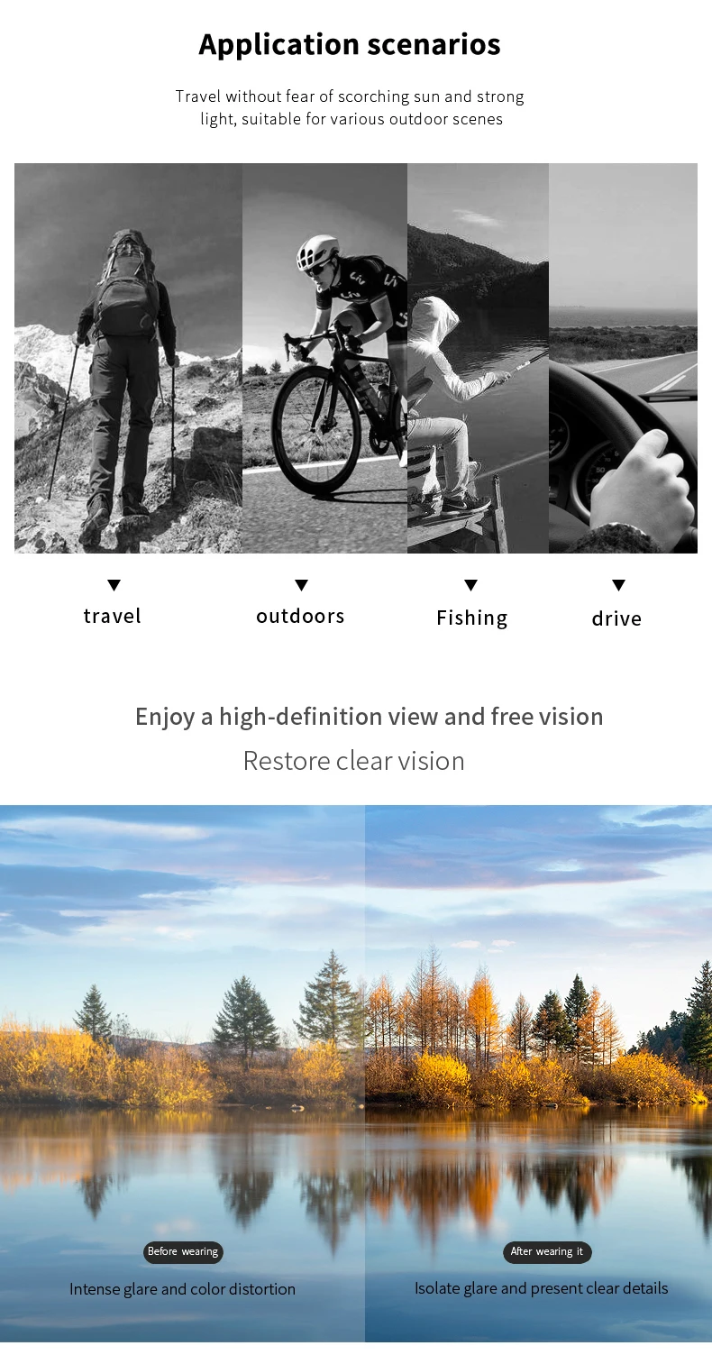 Koch Hai Farbwechsel polarisierte Sonnenbrille zum Fahren von Fahrern Spezial brille für Männer Angeln Sonnenbrille neuer Trend – Detail 6