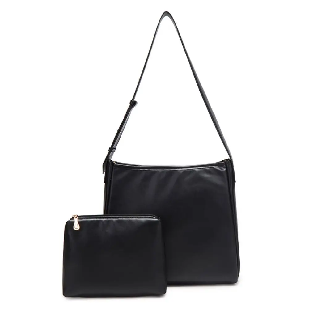 

Fashion PU Leather PU Leather Tote Bag Solid Color Large Capacity Shoulder Bag Storage Bags Women Girls