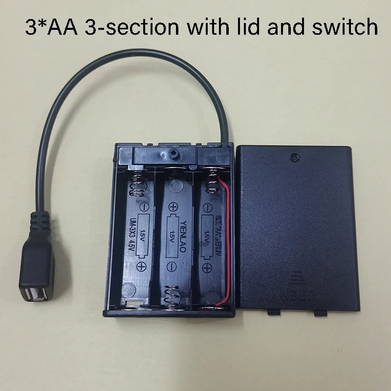1PCS Tragbare AA/AAA/18650 USB Direkt Lade Fall 2/3/4/6/8 abschnitte USB Batterie Ladegerät Box Mit Deckel Und Schalter Weibliche USB – Detail 5