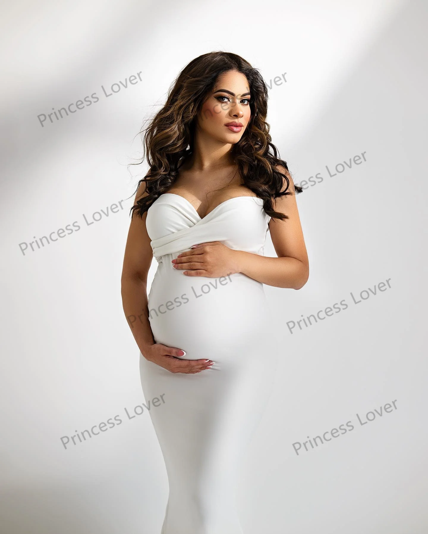 Elegant Solid Prom Dresses Sweetheart Strapless Pregnancy Photography Dressing Gown Customized Ladies Modern Maternity Robes