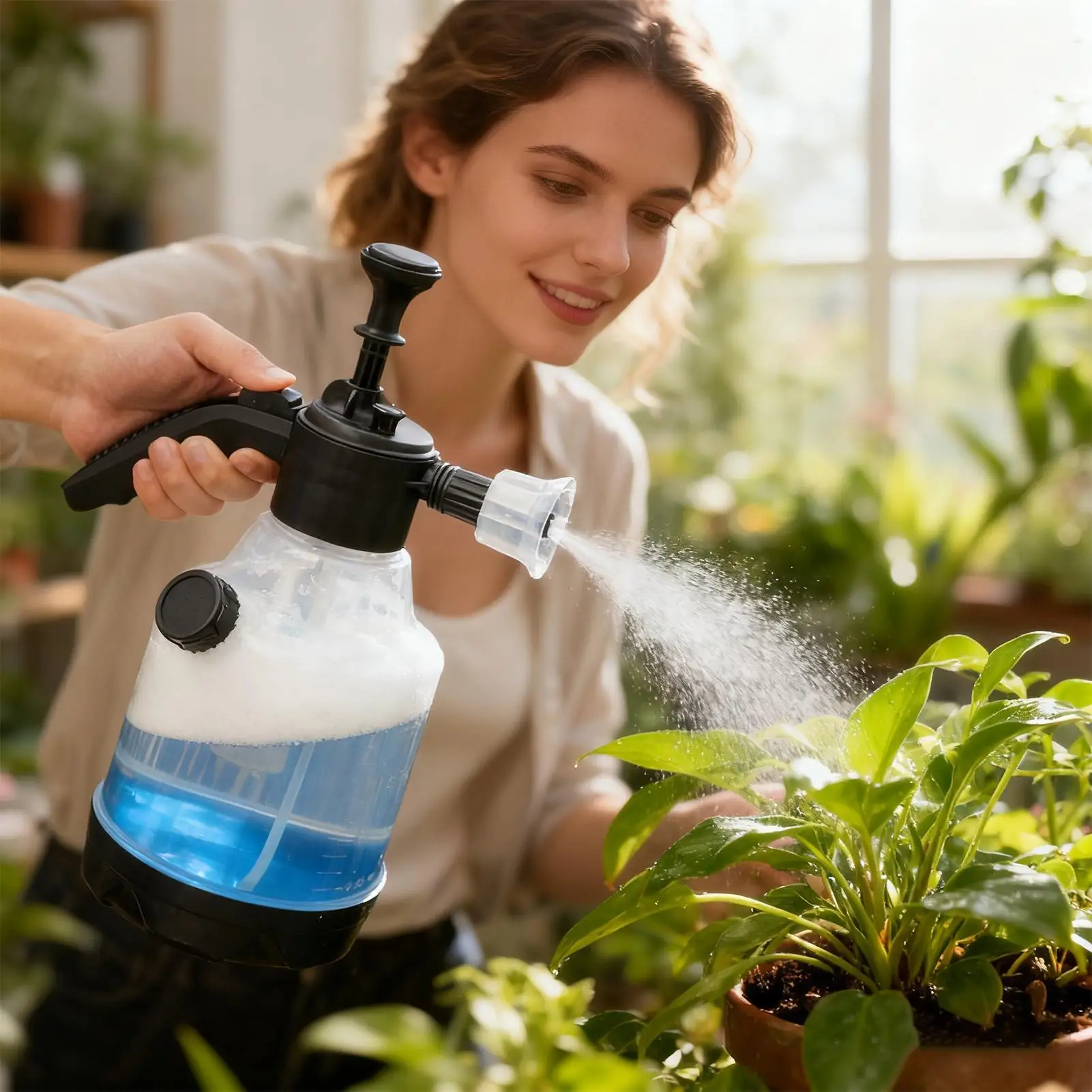 Foam Bottle 3L Foam Pump Pressure Sprayer Cleaning Spray Bottle For Car Detailing Outdoor Watering Flower Care Household
