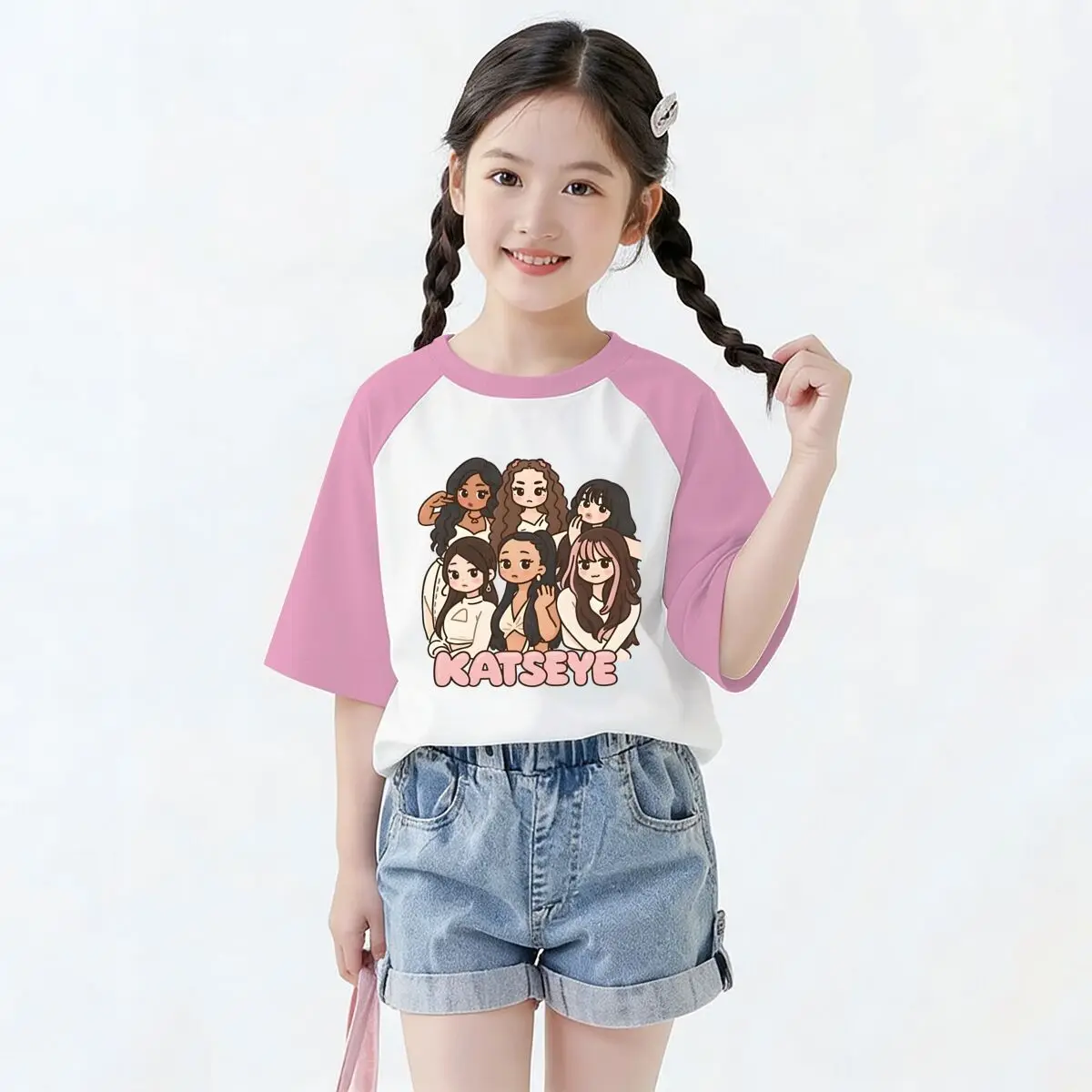 Youth Girl Pop Girl Group Katseye Print T Shirt Casual Vintage Singer Pattern Streetwear 100% Cotton Kids Katseye Tshirts 6 Youth Girl Pop Girl Group Katseye Print T Shirt Casual Vintage Singer Pattern Streetwear 100% Cotton Kids Katseye Tshirts 6