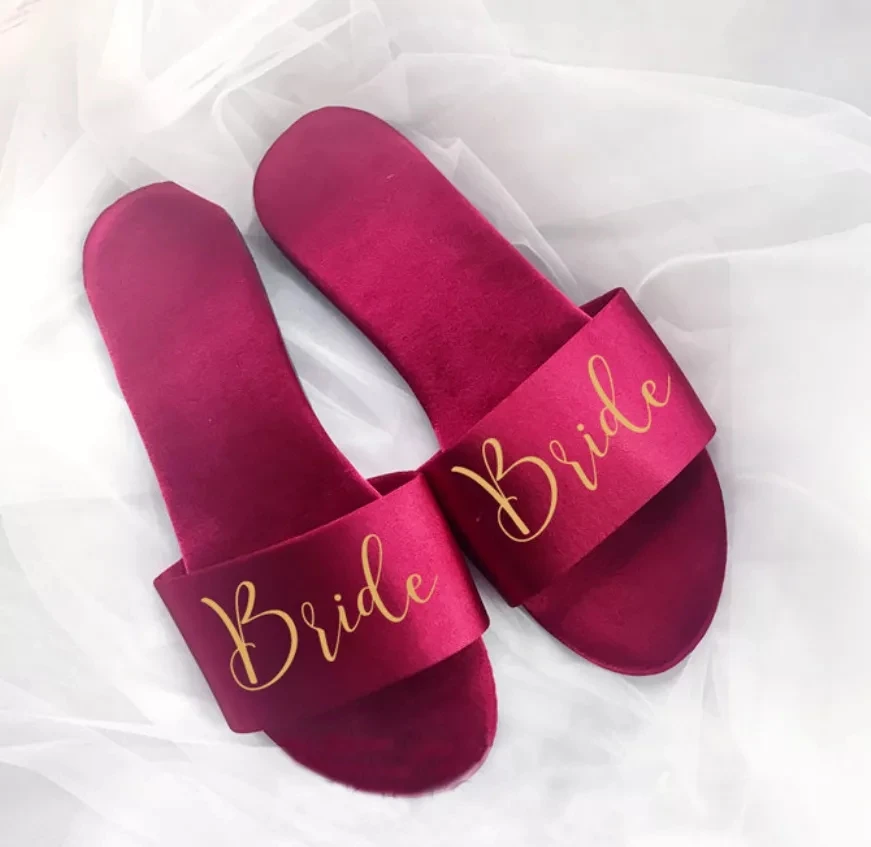 personalized bride Wedding Party Slippers Original Bridesmaid Slippers mother of bride Gift hen night Souvenir Wedding Supplies