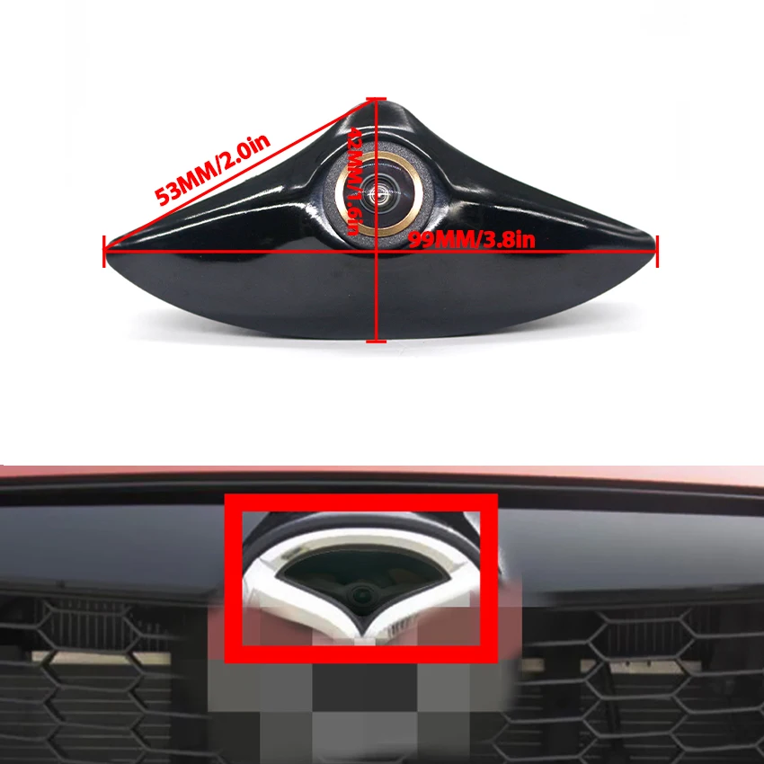 Fisheye Golden AHD 1080P Fisheye CCD Car Front View Parking Positive Logo Camera Waterproof For Mazda 6 Atenza 2015 2016