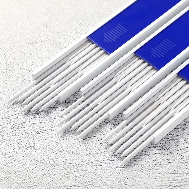 24 Pieces Carpenter Pencil Lead Drawing Refill 2.8 Mm White, Solid Mechanical Carpenters Pencils Refill Replacement