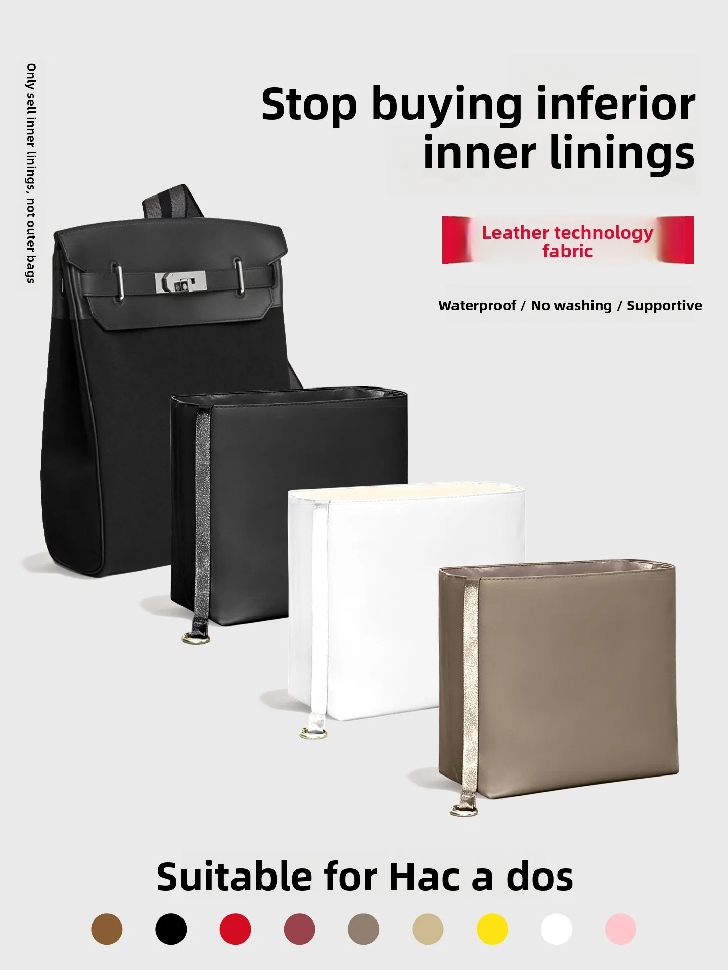 

Artistic Rhythm Tech Cloth Inner Bag for Men's Crossbody Bag Zipper Bag Lightweight ex Storage Pouch Pure Color