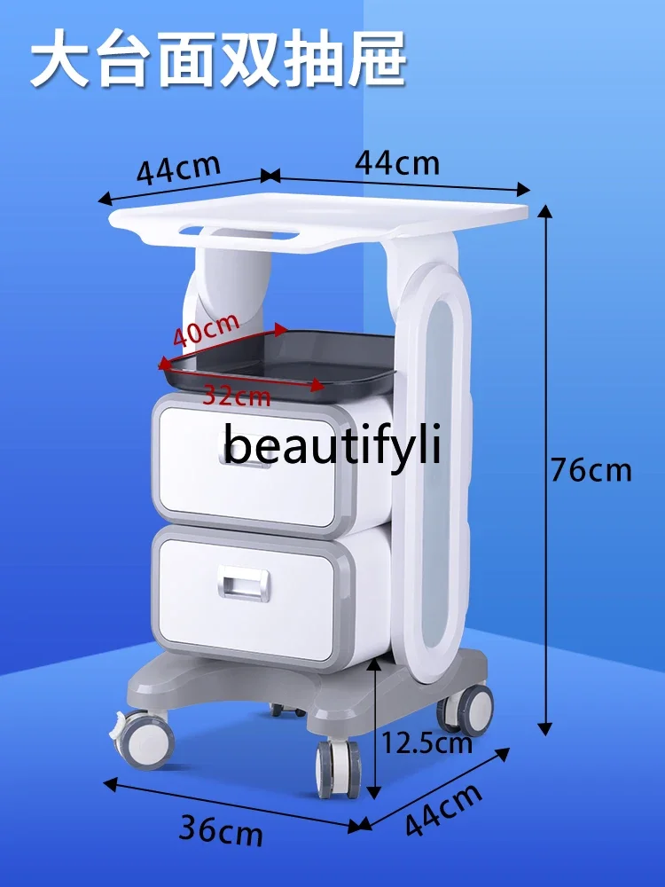 Wózek dentystyczny ss Dental, mobilny wózek do czyszczenia jamy ustnej, podstawa na instrumenty do salonu medycznego i kosmetycznego, szafka boczna.