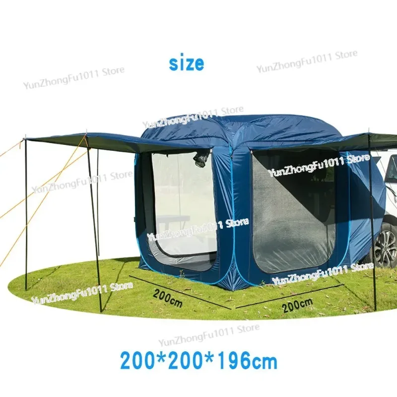 Pop Up Quick Open Car Rear Tent Outdoor Camping Hiking Sunshade Waterproof Windproof Self-driving Tourist Trunk Lodge