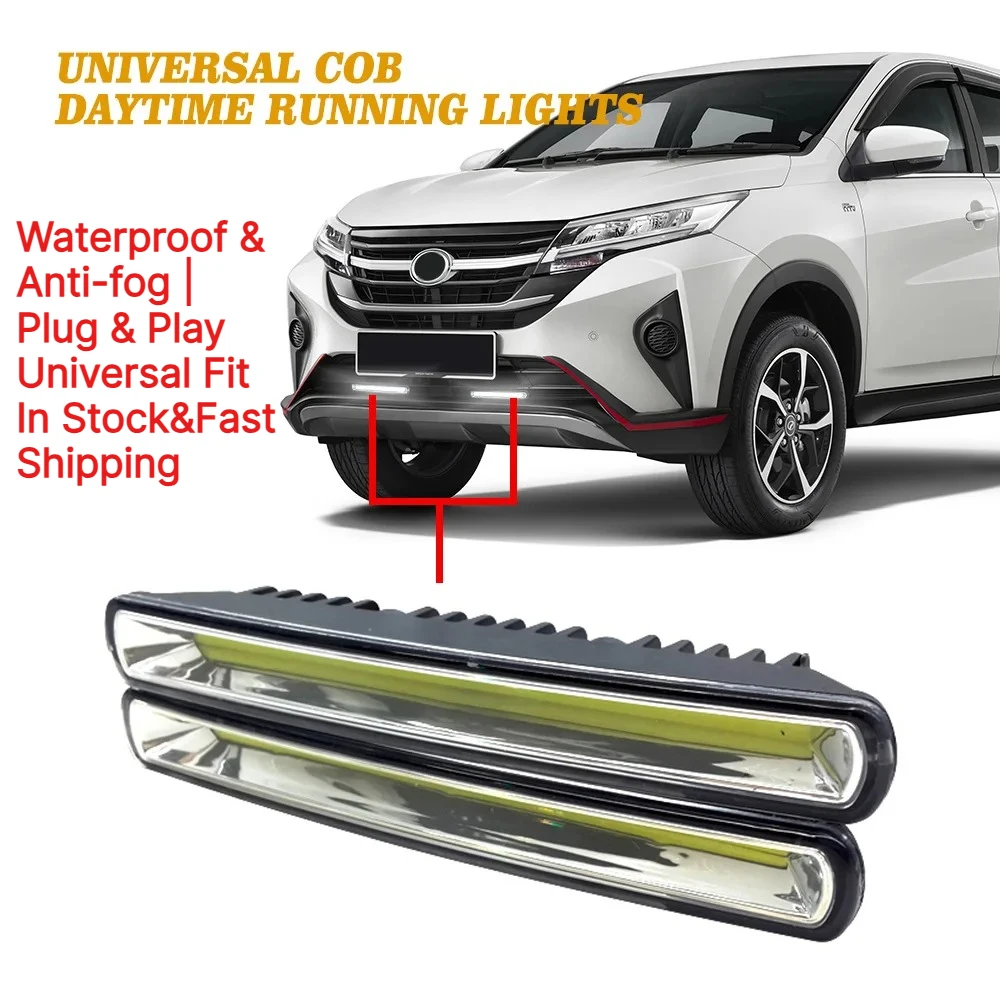 Newest Universal Daytime Running Light  COB DRL Daytime Driving Light Fog Lamp LED Auxiliary Waterproof  E4  High Bright