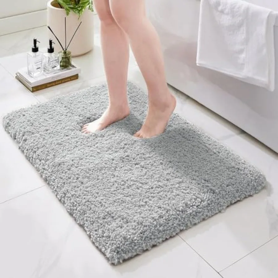

Bathroom Rugs Non Slip Washable 36x24 Ultra Thick Soft Microfiber Absorbent Bath Mats High Density Foam Latex Non Slip Backing