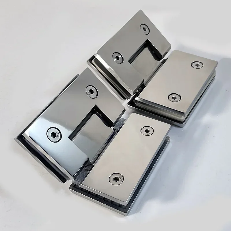 304 Stainless Steel 90 Degree Bathroom Clip Shower Room Hinge Matte Black Glass Door Clip Hinge 180 Degree Rose Gold Folding