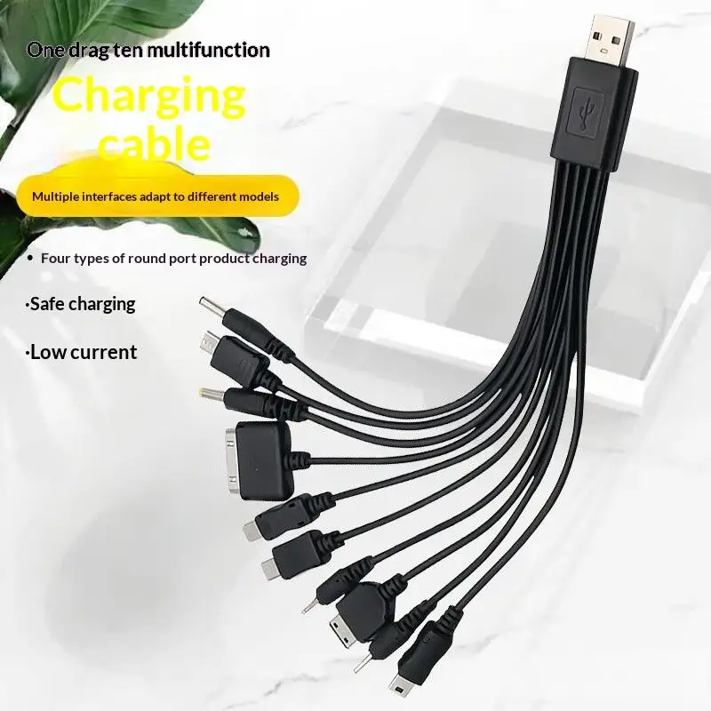 10 in 1 Universal Multi Interface USB Charging Cable Tangle Resistant Fast Charge Cord for Daily Car Travel Use