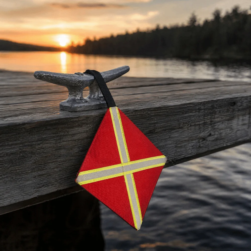 Reflective Strips Safety Travel Flag Red Water-Resistant Kayak Safety Flag Oxford Fabric High Visibility Reflective Safety Flag