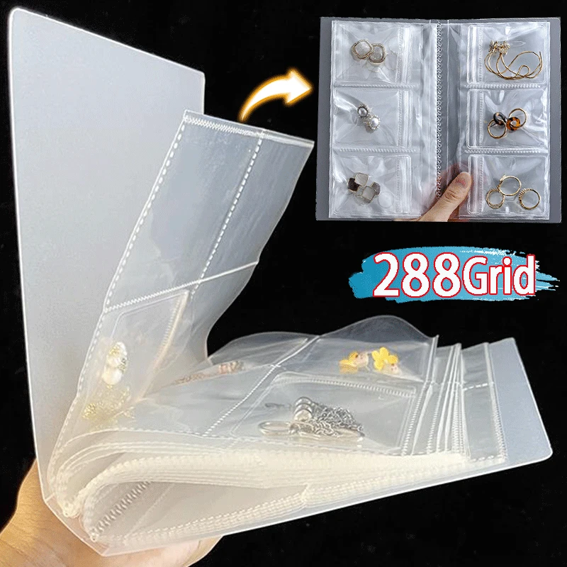 New Transparent Jewelry Storage Book Necklace Earring Anti-oxidation Display Case Desktop Drawer Ring Holder Packaging Box Bags