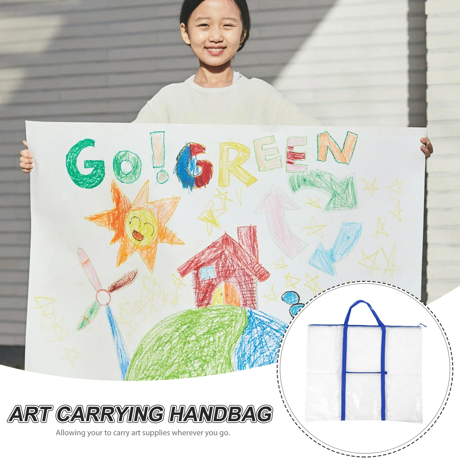 

Storage Bag for Artwork Posters PVC Hard Smooth Drawing Board Pouch Painting Tool Carrier Art Supply Folder Storage Solution