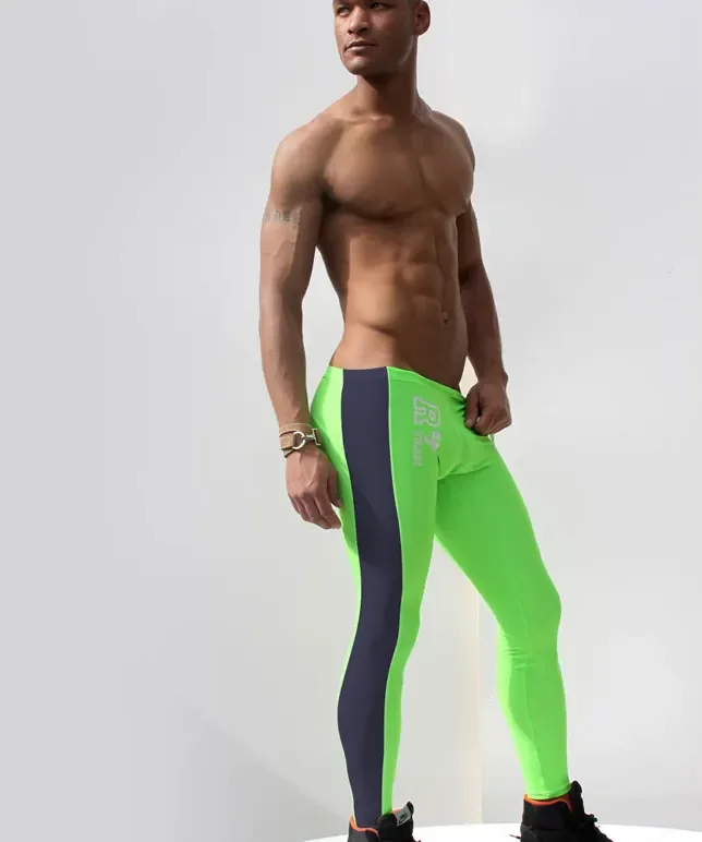 Fashion Men\'s Sexy Tight Pants Casual Sweatpants Low Rise Elastic Skinny Active Pants Compression Track Bottoms Leggings