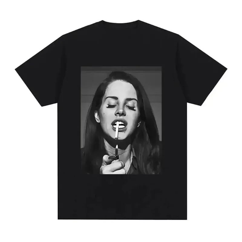 Singer Lana Del Rey Print T Shirt Men Fashion Hip Hop Men's Tshirts Streetwear Harajuku Short Sleeve T-Shirt Unisex Summer Tee