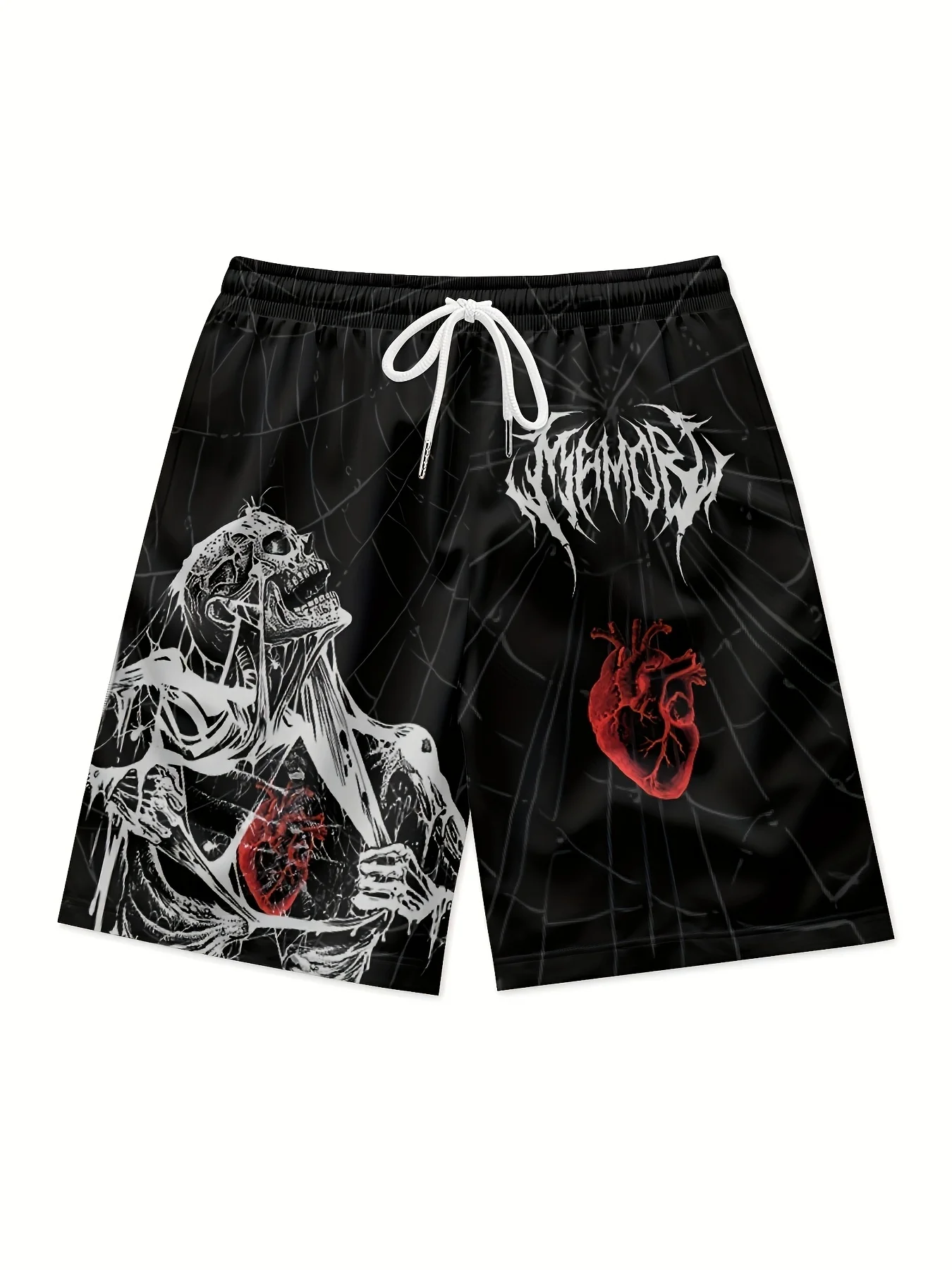 2026 NewHot Selling Men's Fashion Skeleton Pattern Digital 3D Printed Men's Casual Bundle Pocket Shorts, Suitable for Casual Use