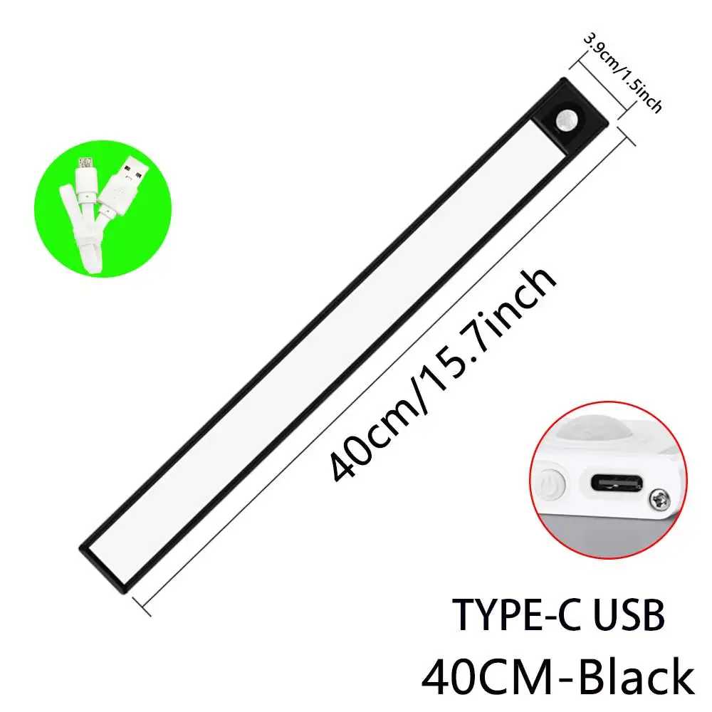 Digitaling Nachtlicht TYPE-C USB-Leuchten Bewegungsmelder LED Drei Farben in einer Lampe für Küchenschrank Schlafzimmer Kleiderschrank Innenbeleuchtung 9