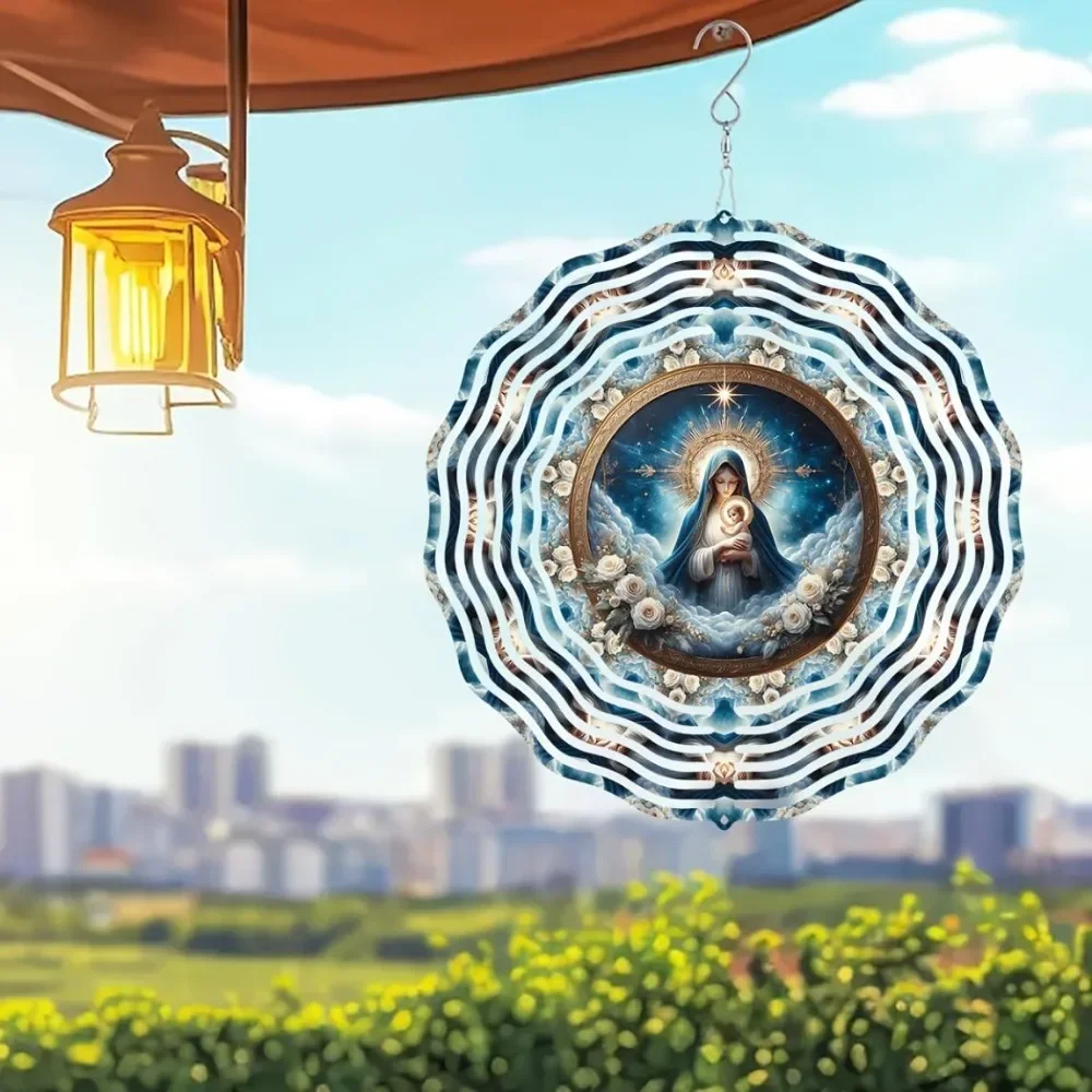 ثلاثية الأبعاد معلقة الحركية الرياح سبينر ديكور الحديقة في الهواء الطلق مع 360 الدورية هوك الليزر قطع المعادن الفن نمط هندسي