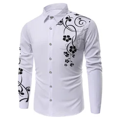 Men's fashionable long sleeved shirt, men's digital printed shirt, men's casual shirt