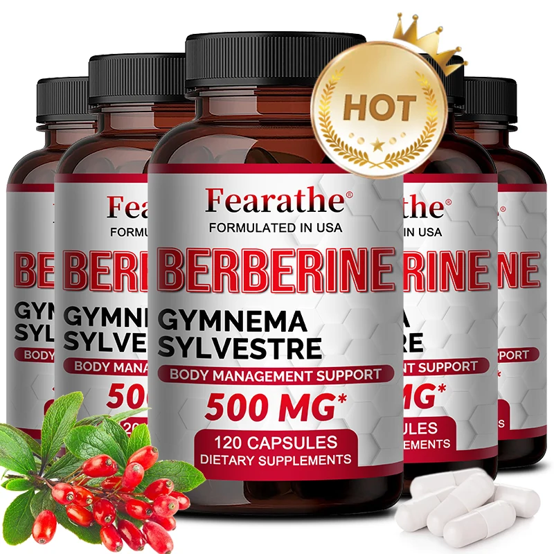 Berberine with Gymnema Sylvestre Extract 500 mg - High Absorption, Fat Burning, Weight Management, Energy Supplement