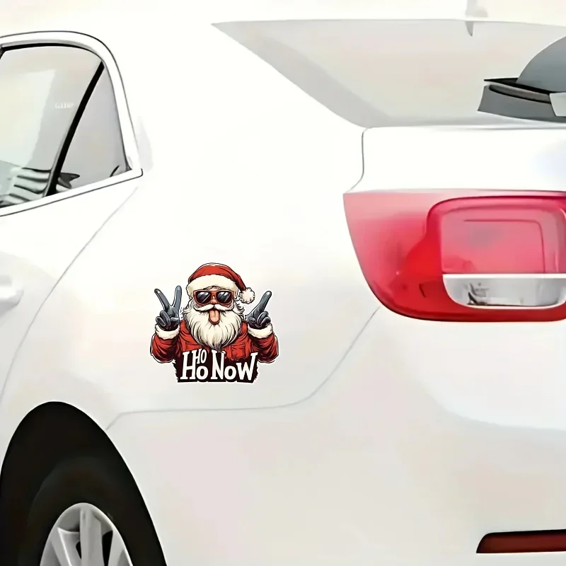 Santa Claus Rock Sticker 1PC Removable PVC Vinyl Decal Waterproof Car Window Christmas Xmas Seasonal Decor