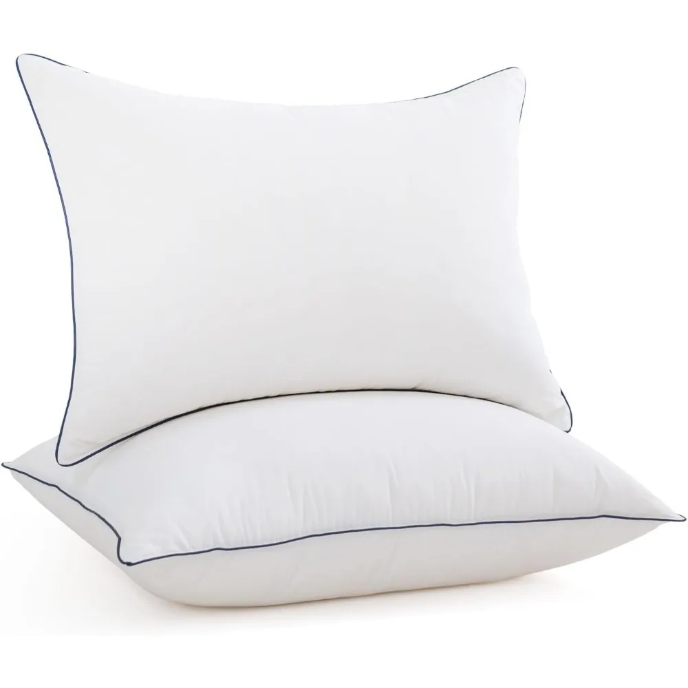 

Goose Down Bed Pillow, Queen Size Bed Pillows for Sleeping, Ultra-Soft 750 Fill-Power Hotel Collection Pillow for Back