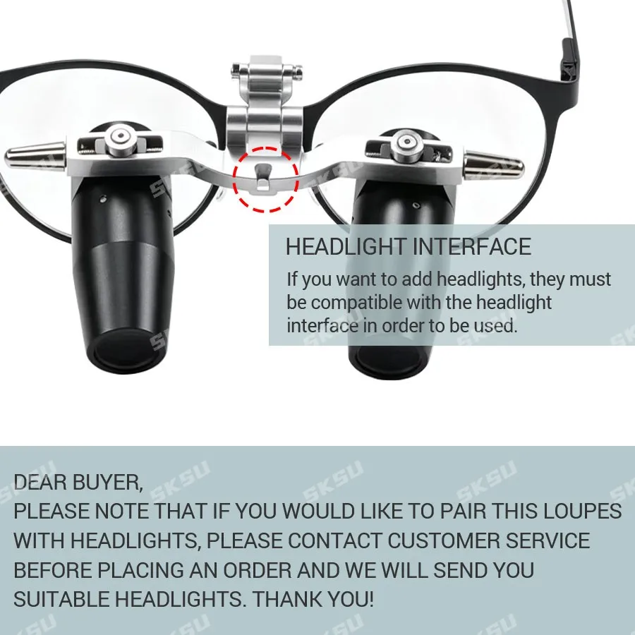 SKSU Dental 5.0X Magnifier HD Magnifier Supports Independent Adjustment of Pupil Distance Suitable for Dental Otolaryngology