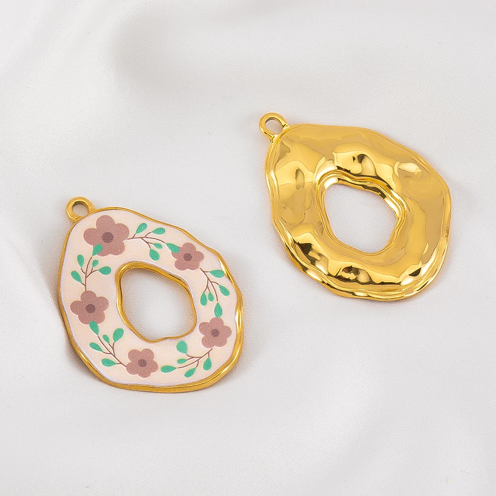 

2 шт. 304 нержавеющая сталь ажурный асимметричный эмалированный кулон для DIY браслет ожерелье богемные ювелирные изделия планки одежды