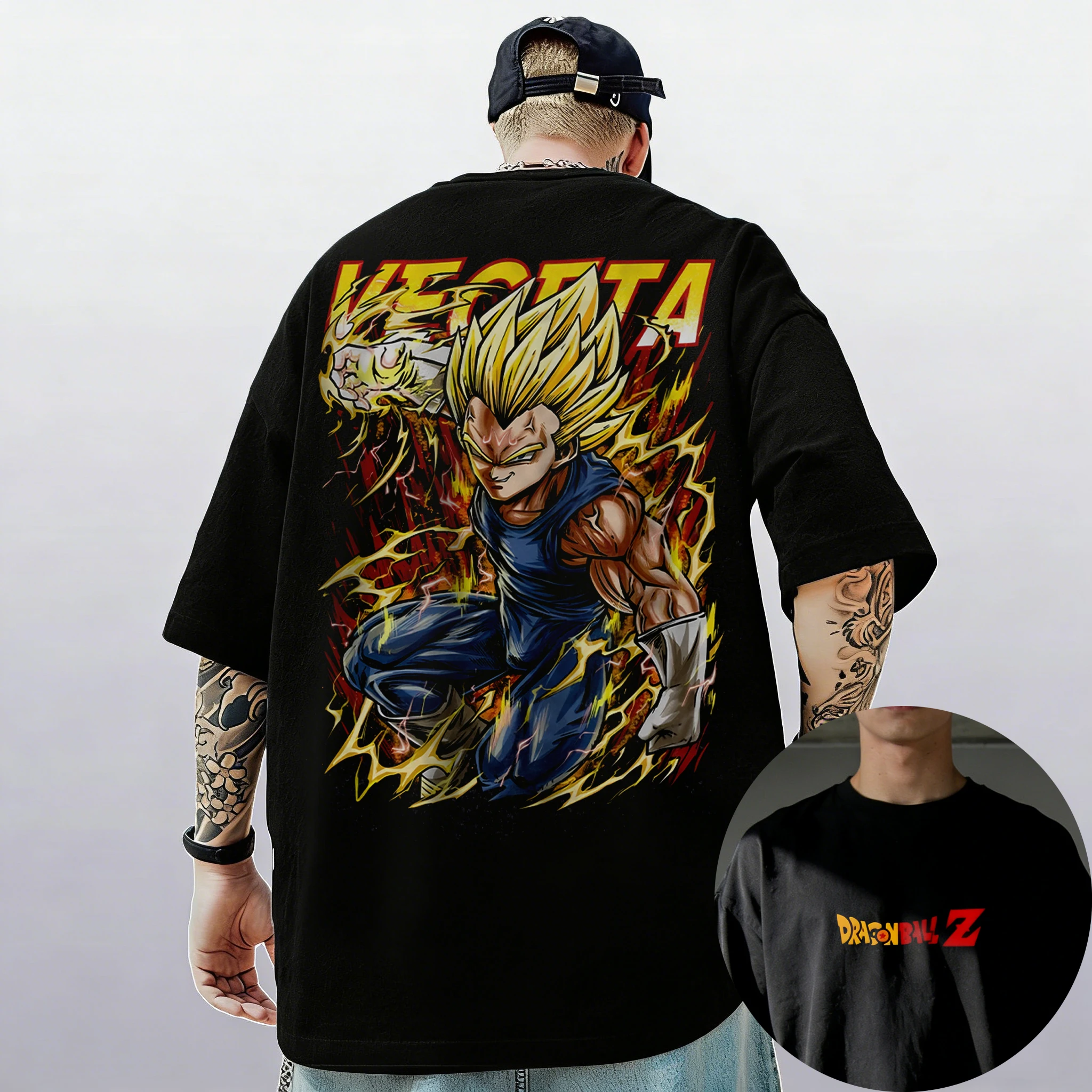 2026 Sommer Dragon Ball Retro Reine Baumwolle Fitness T-Shirt Herren Oversize Kurzarm Familien-Unisex Kinder Freizeithemd