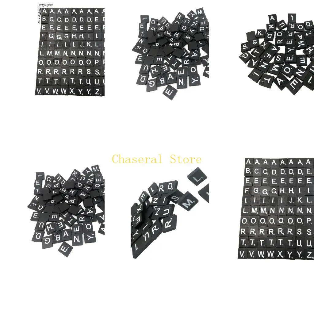 

E7ce Letter Blocks Установите черный фон белый буквы для раннего обучения и веселья