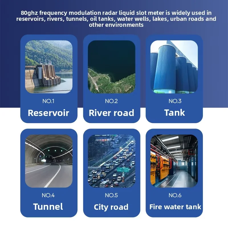 80GHz FM radar Water Level Gauge Sensor Integrated Transmitter Water Level Gauge Oil tank Level Meter