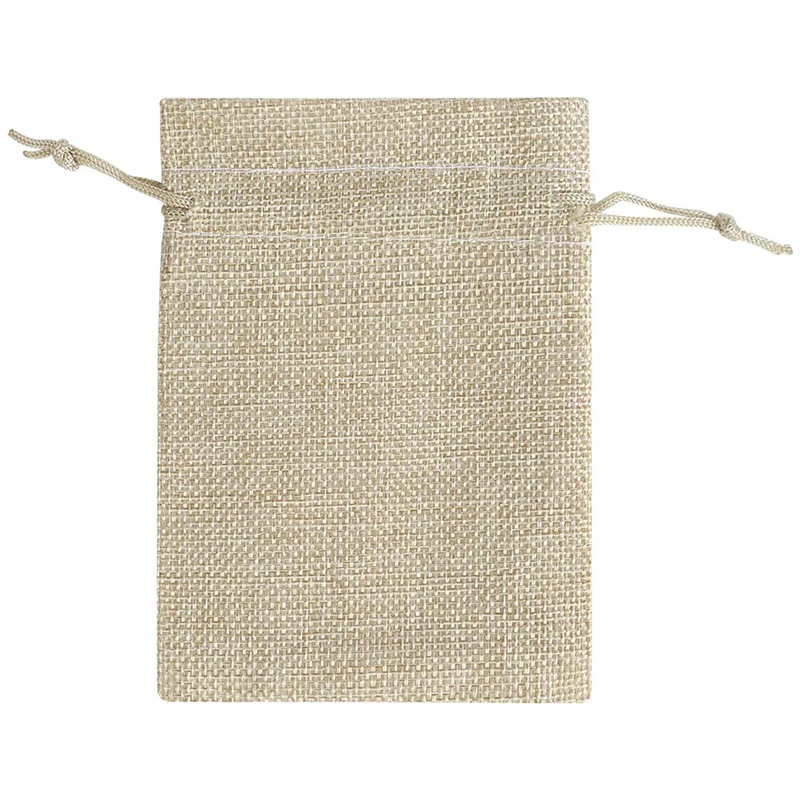 Sackleinen-Geschenktüten mit Kordelzug, Jutebeutel, Leinensäcke, Aufbewahrungsbeutel für Hochzeitsgeschenke, Party-Schmuckbeutel, 10 Stück – Detail 10
