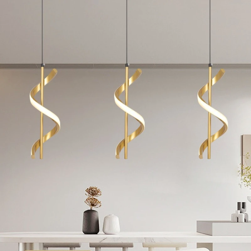 Nordic Minimalist Pendant Lamp Crafted for Lighting Aesthetics Luxury Spiral Hanging Lamps for Bedroom Dining&Living Room Decor