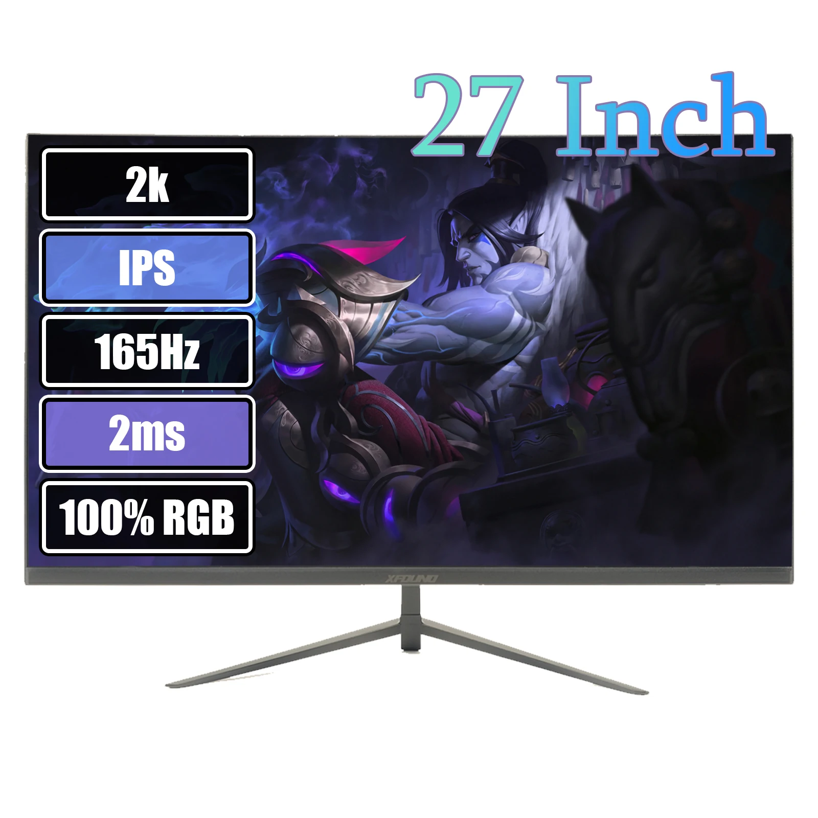 

Computer Monitor 27 Inch 2560*1440p 2K 165HZ 100%RGB IPS 1ms DP HDMI Compatible Ultra Thin LED USB Hub 3.5MM 100-240V