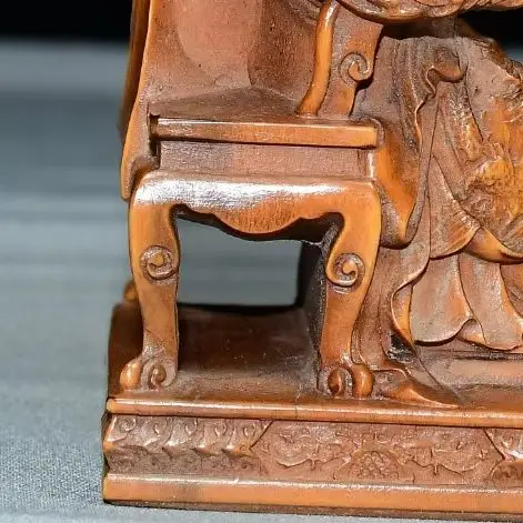 Folk Collection Old Boxwood Mazu immortal statue Poseidon Protecting safety family harmony Amitabha Buddha