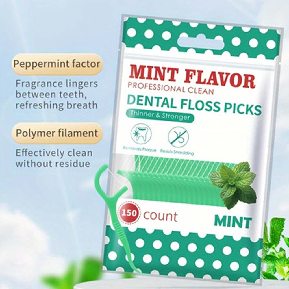 300 قطعة خيط تنظيف الأسنان بنكهة النعناع، مسواك، فرشاة بين الأسنان، تنظيف الأسنان